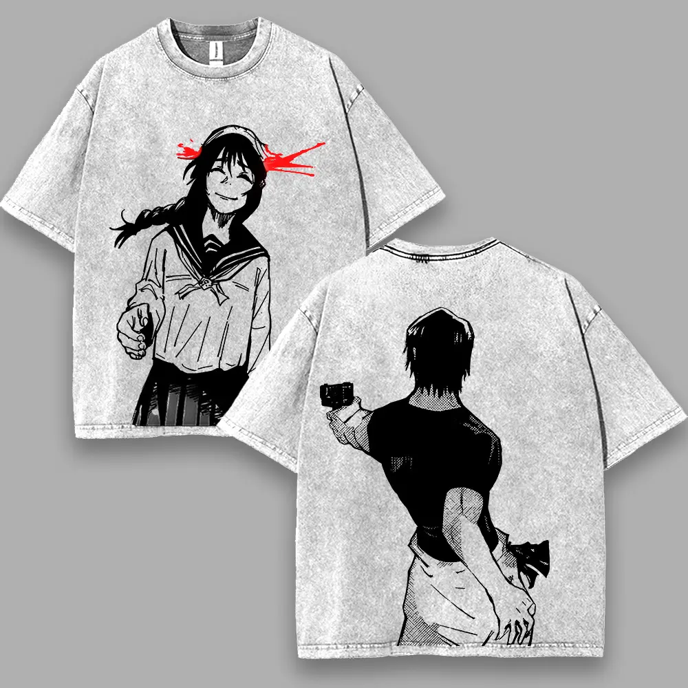 Toji Fushiguro x Riko Amanai JJK Washed Anime T-Shirt for Men - TikTok Shop