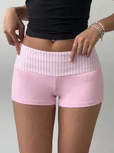 🔥 Viral Foldover Waist Biker Shorts | Polka Dot & Stripe, Y2K Coquette Aesthetic, Slim Fit & Buttery Soft ✨#BikerShorts #Y2KFashion #CoquetteStyle #TikTokFashion #SlimFitShorts #CasualOOTD