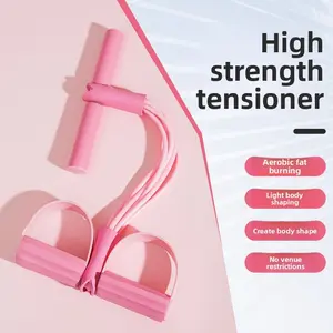 Six-Strand Heavy Abdominal Roller, Core Training for Legs & Abs, Home Use Portable Non-Slip Foot Pedal Resistance Band, Abdominal Core Trainer