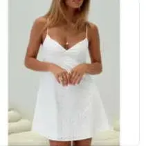 Dearly Embroidered Mini Dress White - TikTok Shop Dearly Embroidered Mini Dress White - TikTok Shop