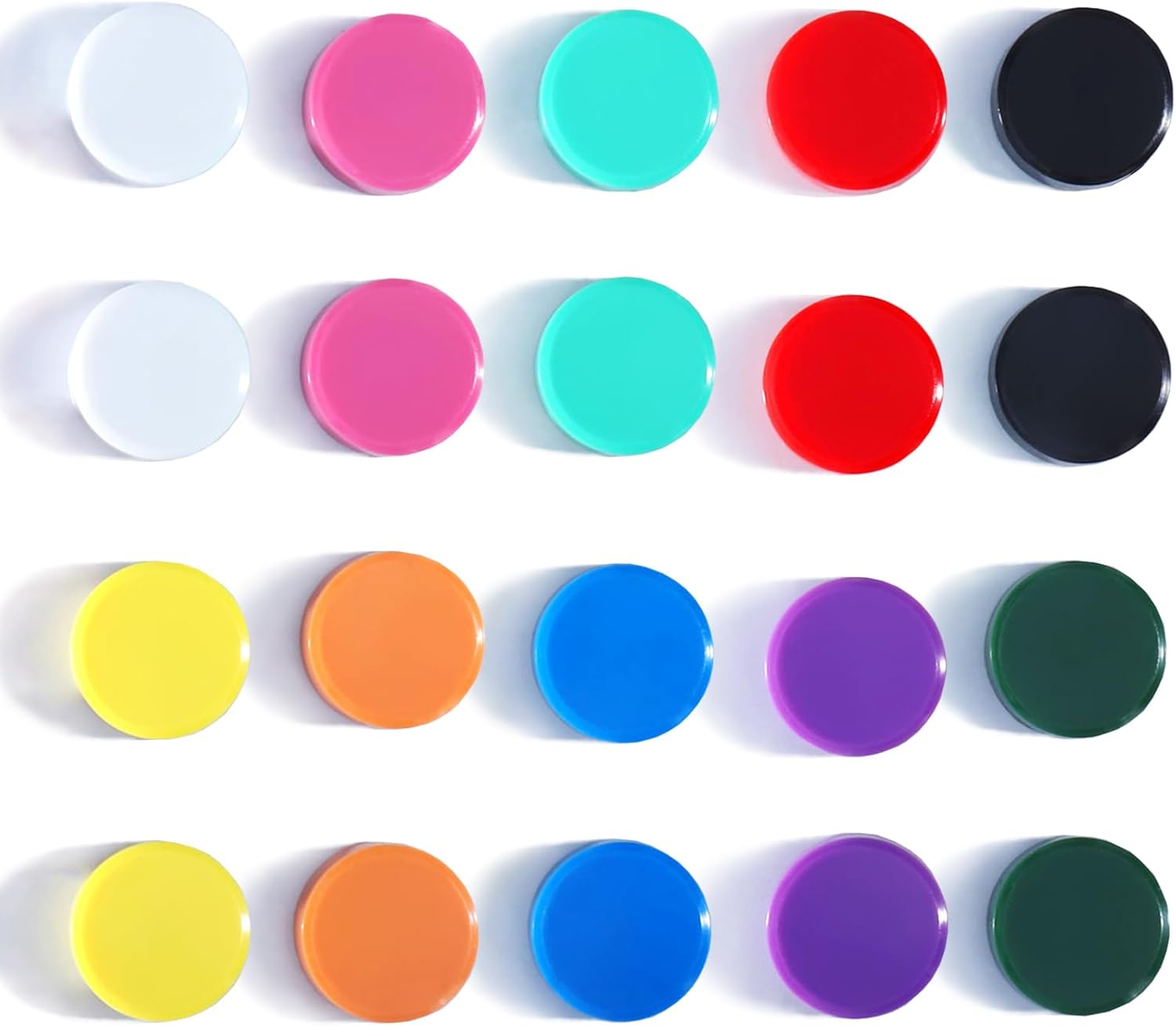 Fridge Magnets, 20PCS Ten Colors Strong Small Heavy Duty Magnets - Mini Round Refrigerator Magnets for Whiteboard Kitchen Office - Cute Decorative Magnet for Locker Classroom Home Organization