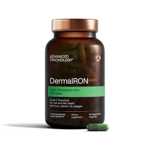 Derma-Iron Supplement for Women and Men - Iron blood builder pills for hair and skin with Collagen and natural Vitamin C, low iron and ferritin, thinning hair, hair loss support
