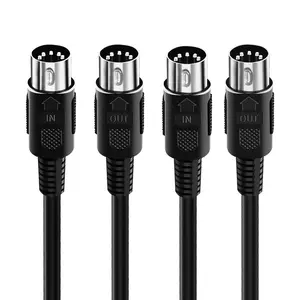 2-Pack 1.6 FT MIDI Cable, Male to Male 5-Pin MIDI Cable for MIDI Keyboard, Electronic Piano, Electronic Drum
