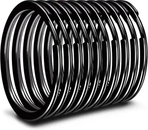 1 Inch/25mm Heavy Duty Key Rings, Stainless Steel Key Rings 10 count Round Split Key Rings for Keychains Key Chain Rings (Black)