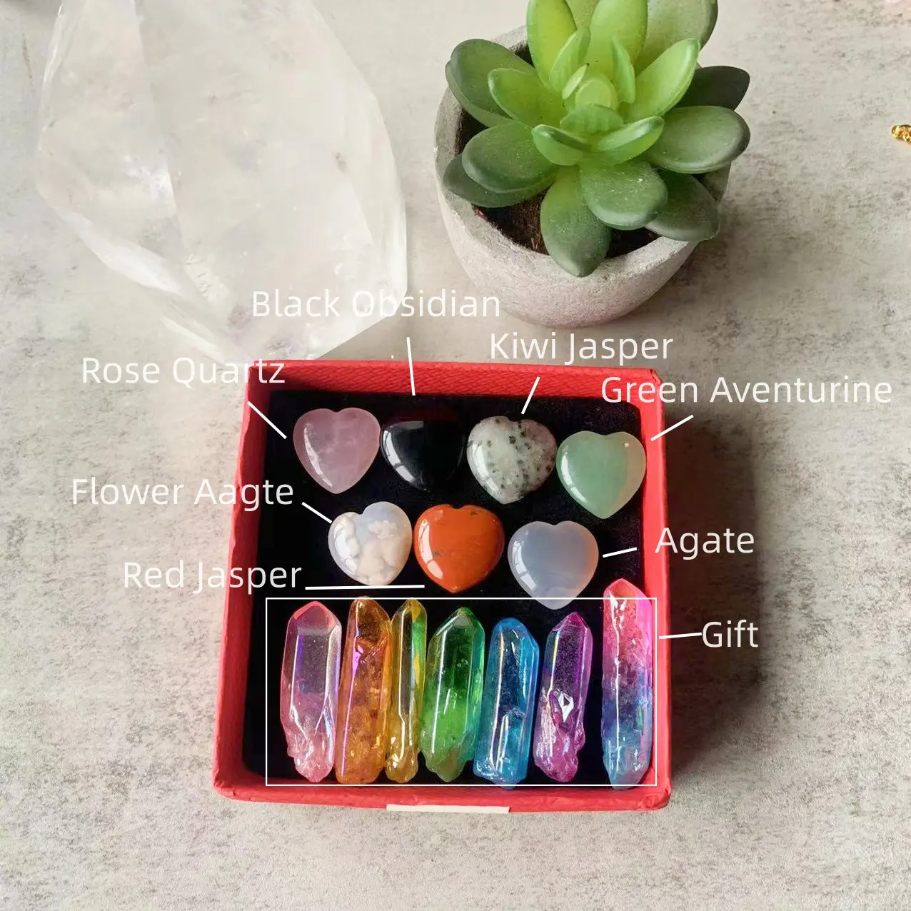 Style B【Heart+Aura Quartz(Gift)】