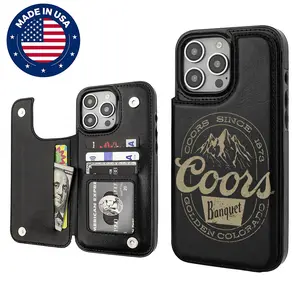 Coors Banquet 1873 Aesthetic Design Pattern Casing For iphone 16 15 14 13 12 Plus Pro Max Flaunt Mobile Phone Case TPU Pu Leather Card Holder Drop Protection Shockproof Protector Vintage unique Fashion Trend Anti-scratch Stylish Smartphone Cover