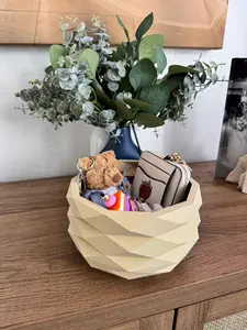 Purse Bowl Planter - 3D Printed Pottery Decorative Planter with Unique Design & Functional Storage for Home Decor 175mm x 167mm x 100mm