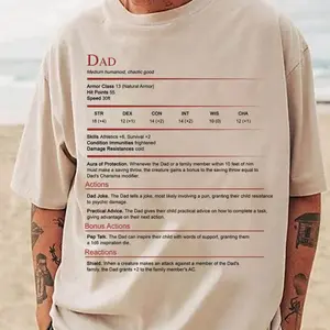 DnD Dad Shirt, Dad Stat Block Tshirt, Dunge0ns & Dragons Dad Gift, DnD Father's Day Tshirt, Game Shirt, Gift For Dad