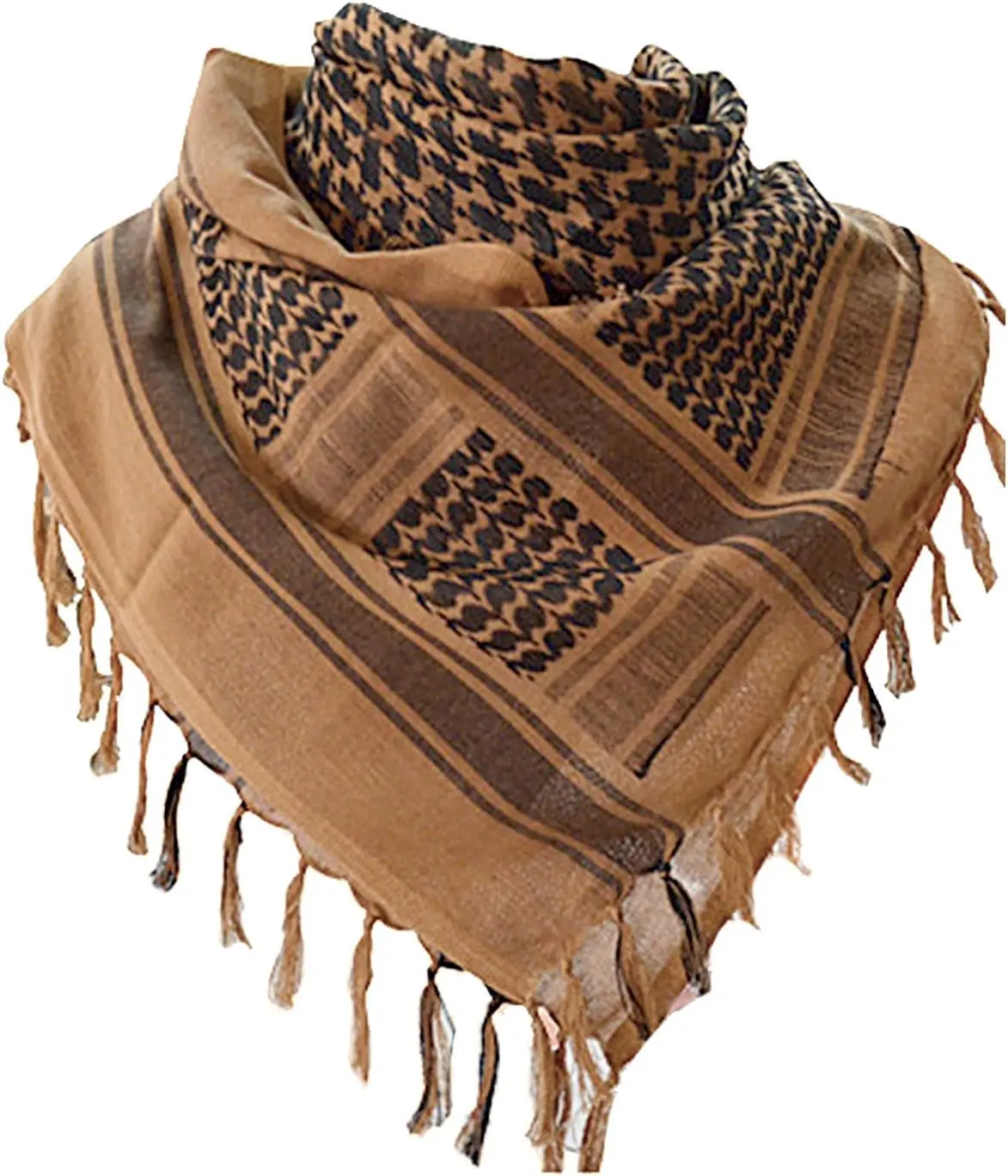 Military Shemagh Tactical Desert Scarf, 100% Cotton Keffiyeh Neck Head Scarf Wrap for Men WomenGift..