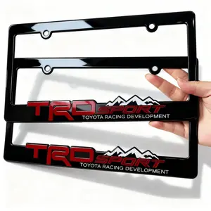 2-Pack Durable ABS License Plate Frame – Matte Black Finish for Toyota Tacoma, Tundra, 4Runner (Clip-On, No Tools)
