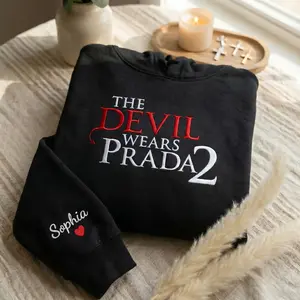 Embroidered Sweatshirt Vintage The Devil
