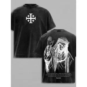 Baldwin IV "Leper King" T-Shirt, Washed Cotton Medieval Jerusalem Crusader Graphic Tee, Gothic Christian Faith Shirt, Vintage Crew Neck Top, Men's Streetwear, Jesus & Christian Apparel, Historical Christian Fan Gift, Everyday Casual Wear