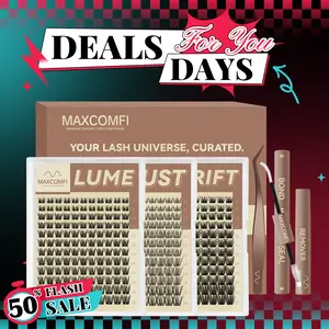 Maxcomfi DD Curl Cluster 2.0 Multi-Pack | Natural Layered Lash Clusters | 3 Styles in one link Natural / Medium / Volume Lashes Clusters Waterproof Cryproof  Longlasting Party Mother Gifts SummerVibes