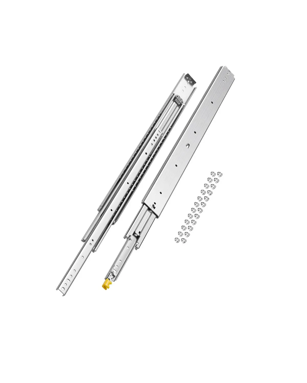 【DealsForYouDays】VEVOR Set of Two Drawer Rails,Sizes Ranging from 16 to 60 inchesCapable of Supporting 500 lbsEquipped with Locking Mechanism and Ball Bearing Side Mount
