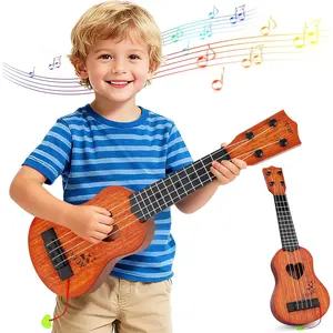 Classical Ukulele for Kids, Mini Toddler Guitar Toy with Pick, Educational Musical Instrument for Preschool Boys Girls, Early Learning Music Toy for Ages 3 4 5 6+ Years Old, Brown