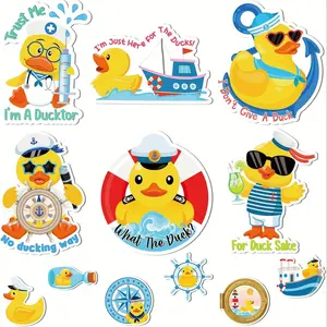 [Funny Duck Magnets] 12pcs Funny Duck Magnets - Refrigerator Decorating Magnet, Waterproof & Reusable for Cruise, Fridge, Car Decor | Perfect for Parties & Events