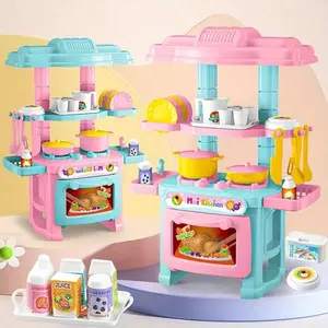 Kitchen Pretend Play Toy, Simulated Kitchen Toy, Toddler Kitchen, Pretend Play Food and Cooking Toy Set, Kitchen Accessories Set for Girls Boys
