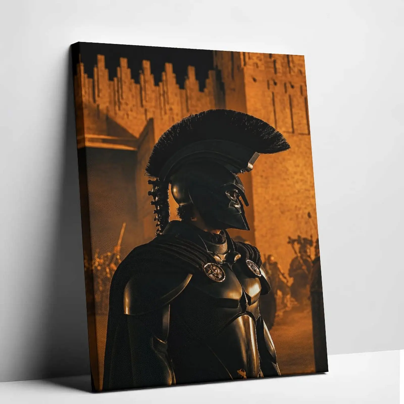 Christopher Nolan's The Odyssey Greek Spartan Warrior Canvas Wall Art Poster Print, Dark Helmet Epic Cinema Concept Painting, Home Decor for Living Room Bedroom, Ideal Gift for Studio Enthusiasts