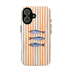 Colorful Fish Phone Case – Ocean-Inspired Striped Design for a Fresh Coastal Look, gift for him for her, ocean, sea protective cover
