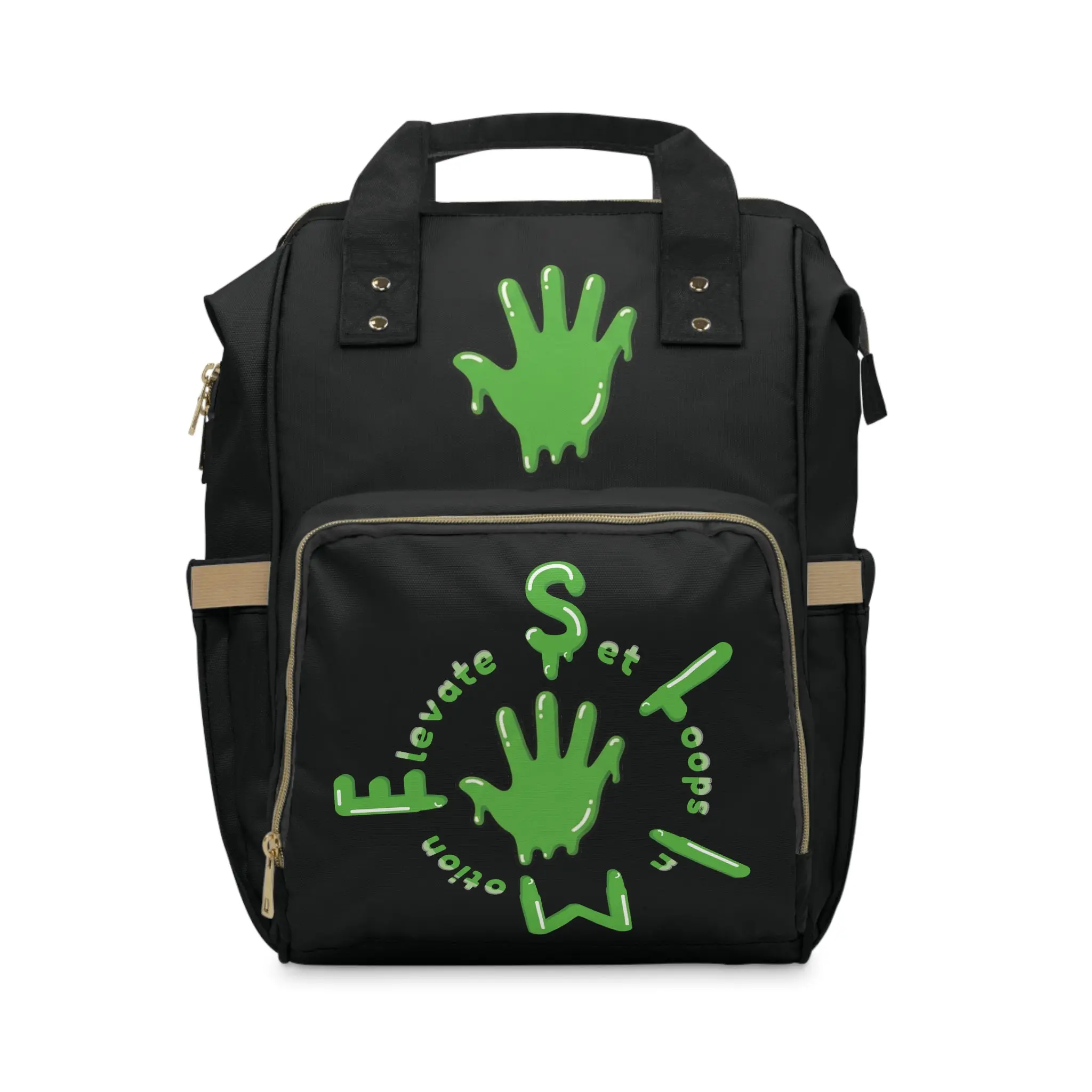 The Slime Shop Diaper Backpack — Black / Green Slime Sircle