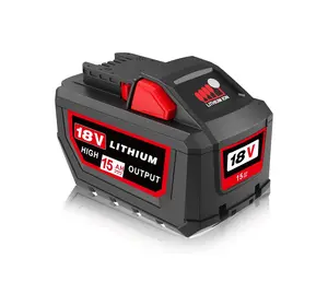 15.0Ah Max Capacity  Replacement for Milwaukee M18 Battery – Fits 48-11-1860 and 48-59-1812
