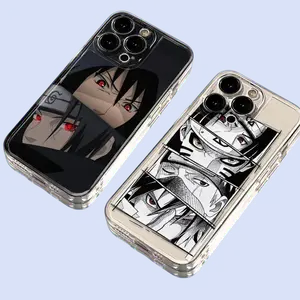 NARUTO Sasuke Itachi Anime Back Phone Case for iPhone 11 12 13 14 15 16 Pro Max Plus Naruto Kakashi Cartoon shockproof Cover
