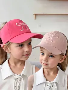 Sun Hat Spring Summer Thin Cartoon Cute Bowknot Baseball Cap, Funny Cap, Casual Outdoor Play Walking Travel Riding for Kids 4-8 Years