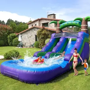 100% PVC Safari Inflatable Water Slide with Splash Pool Playground Outdoor Kids Adult Summer Water Play Commercial Rental Equipment