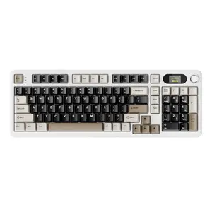 Wireless Mechanical Gaming Keyboard, 98 Keys Keyboard with Metal-Knob & TFT Screen, Hot-swappable RGB Backlit Keyboard for Game/Office