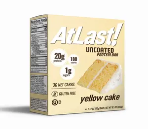 AtLast! Uncoated Protein Bar – Yellow Cake