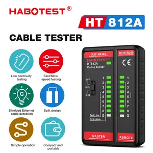 HABOTEST HT812A Network Cable Tester RJ11 RJ45 Dual-use LED Display NC/HDMI Repair Low Power Consumption Portable Multifunctional Tester