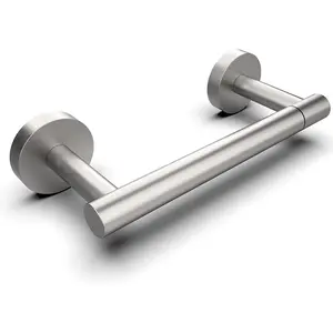 Wall Mount SUS304 Stainless Steel Double Post Pivoting Toilet Paper Roll Holder, Wall Mounted Brushed Nickel Toilet Tissue Dispensers for Bathroom RV Commercial