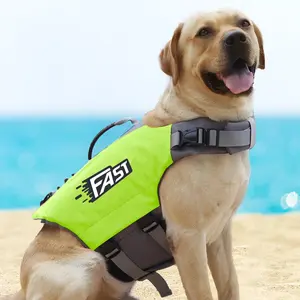 Adjustable Pet Lifejacket, Fashionable Pet Floating Safety Vest with Rescue Handle, Pet Swimming Vest for Dogs & Cats