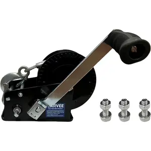 Heavy Duty Hand Winch 3500 lb Capacity, 32 ft Steel Wire Rope with Manual Crank Handle, Portable Ratchet Winch for ATV, Boat, Trailer, Truck, Off-Road Vehicle Recovery and Towing