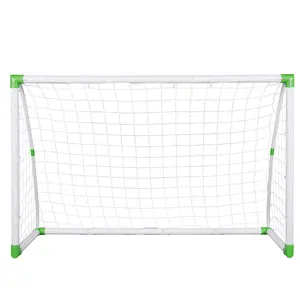 6x4 FT Soccer Goal Training Set with Net Buckles and Ground Nails for Backyard Practice Portable Football Sports Equipment