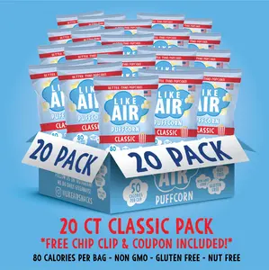 Classic Puffcorn Single Serve  - 20 bags - Like Air Puffcorn