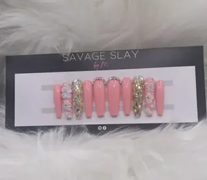 BABY PINK ROSE PRESS ON NAILS