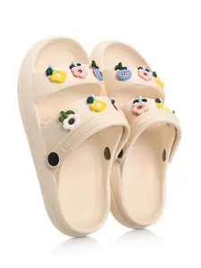Women's Flower Decorated Slides, Casual Comfortable Soft Sole Slippers for Indoor & Outdoor Wear, Summer Beach Slippers