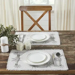 Yuletide Burlap Snowflake Placemat