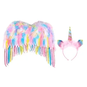 Unicorn Wings & Head band set - Costume Accessory for Kids - Carnival & Festive Use