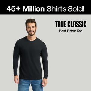 True Classic Long-Sleeve Crew Neck Tee - Premium Cotton Blend, Soft & Breathable, Classic Fit, Everyday Essential, Perfect for Layering & Casual Wear - Crewneck