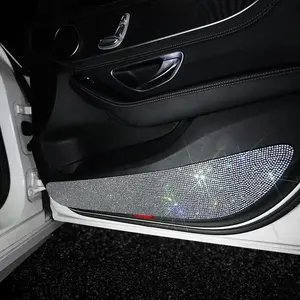 Bling Artificial Crystal Car Door Anti-kick Protectors, 4 Counts/set Car Door Protector, Universal Vehicle Interior Accessories for Women & Men