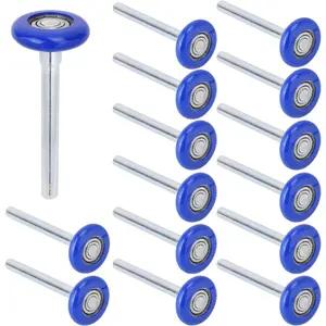 15 Pack 1.8 Inch Blue Nylon Garage Door Rollers, Garage Door Rollers Replacement, Quiet Garage Door Wheels Replacement, Garage Door Roller with 6200 Ball Bearing