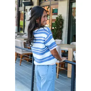 Crafted Stripe Textured Knit Top