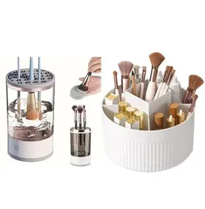 Portable Electric Cleaner for Makeup Brushes & Storage Organizer