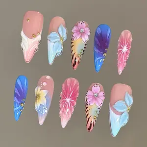 NailVesta PRISM AURA – 100% Handcrafted 3D Press-On Nails | Reusable, Long-Lasting, Salon-Quality black lace nail art nail art