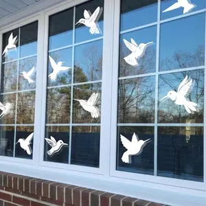 9 Sheets Anti-Collision Window Bird Decals, Vinyl Bird Deterrent Window Clings for Glass Windows and Doors, Protect Wild Birds from Window Strikes