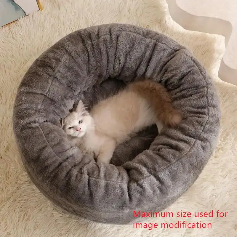 Round Plush Soft & Warm Pet Bed, Winter Dog Cat Bed, Cozy Pet Nest, Pet Supplies, Winter Cat Bed Cat Cando, Cat Furniture, Cat Supplies Dog Supplies (