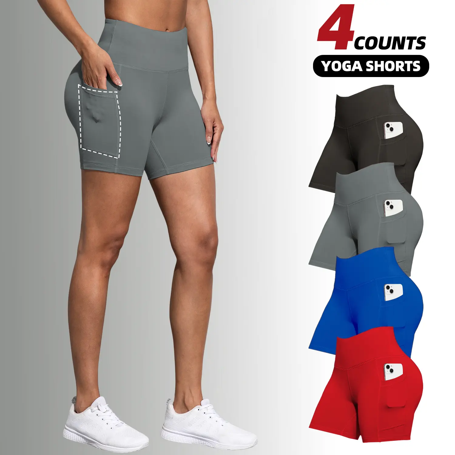 Black + Dark Gray + Bright Red + Electric Blue