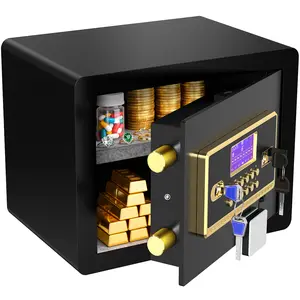 [Gift in Love] RXDSAFE Muti-Function Home Security Safe Box with Digital Keypad Alarm System Internal Locking Compartment for Money Jewelry Office Fireproof Waterproof Bag Bill